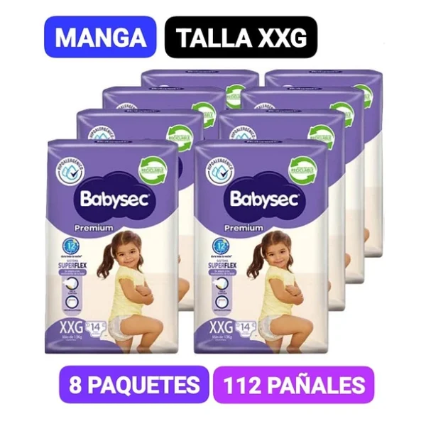 MANGA PAÑAL BABYSEC MORADO XXG