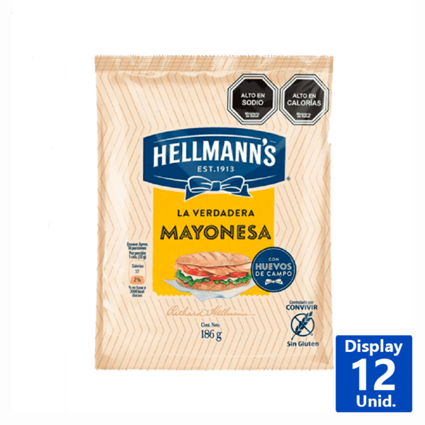 CAJA MAYONESA HELLMANNS 186GRS 12UNI (MEDIANA)
