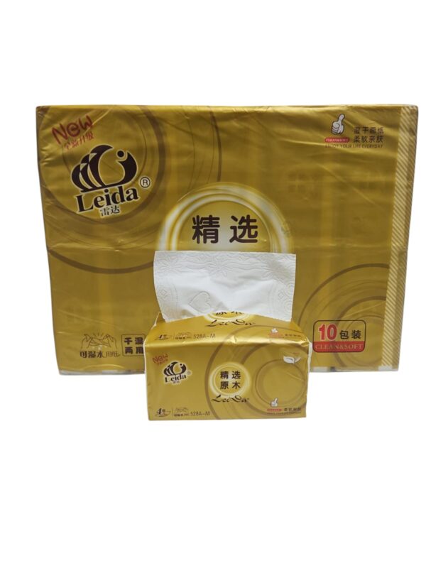 BOLSA PAÑUELOS FACIALES DORADOS 10 PAQUETES