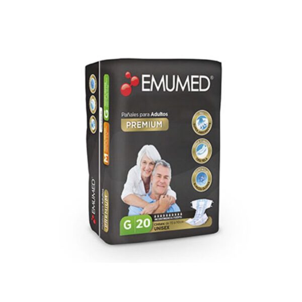 PAÑAL EMUMED PREMIUM ADULTO TALLA G (20U)