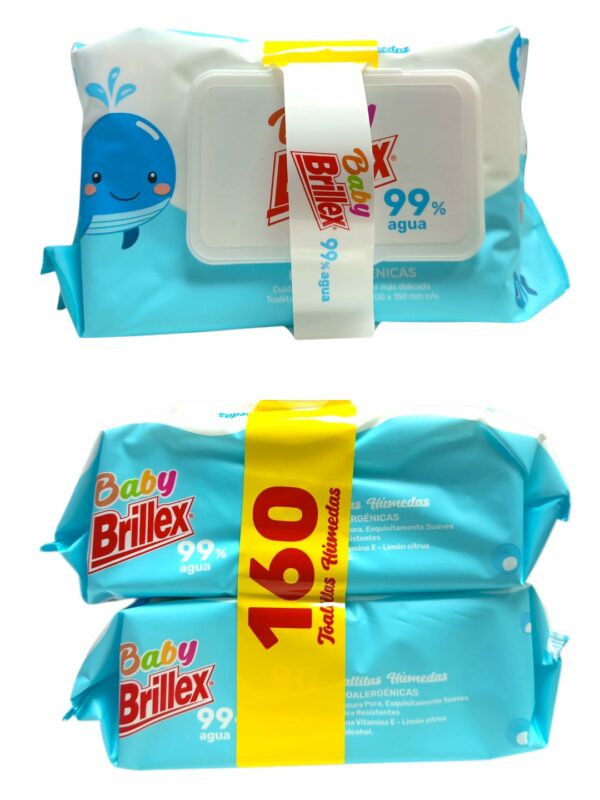 PACK TOALLITAS 99% AGUA BRILLEX 2X80